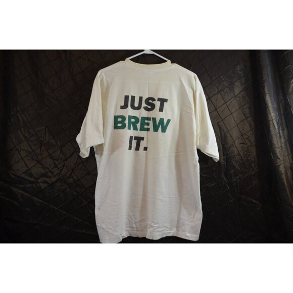 Kitsilano Brewing Company Ltd. Large White Shirt Cotton Vtg Just Brew It - Picture 6 of 12